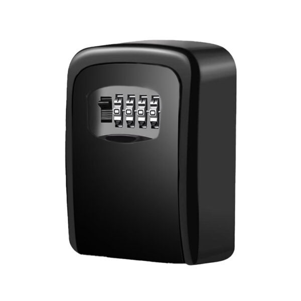 All-Black Wall Mount Key Lock Box with Recessed Four-Dial Control