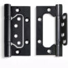 Black Non-Mortise Door Hinge with Nesting Leaf Design