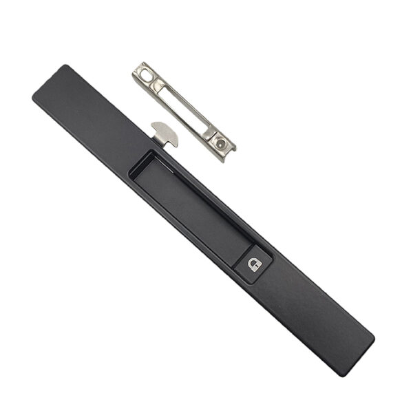 Black Recessed Touch Lock with Crescent Hook and Metal Keeper