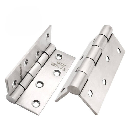 Brushed Silver Butt Door Hinge with Countersunk Fixing Holes