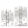 Brushed Silver Butt Door Hinge with Countersunk Fixing Holes