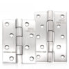Brushed Silver Butt Door Hinge with Countersunk Fixing Holes