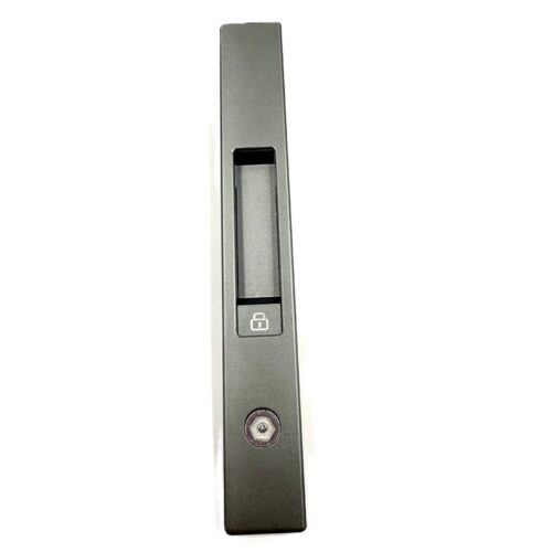 Dark Gray Recessed Touch Lock with Long Flush Pull