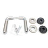 Dual-Finish Tubular Lever Door Handle Set with Round Roses