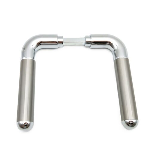 Dual-Finish Tubular Lever Door Handle Set with Round Roses