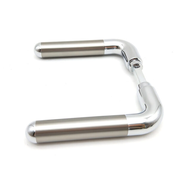 Dual-Finish Tubular Lever Door Handle Set with Round Roses
