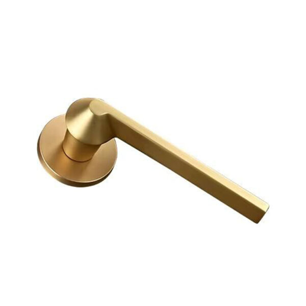 Faceted-Neck Flat Lever Door Handle on Round Rose