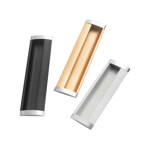 Fold-Out Recessed Sliding Handle with Curved End Caps