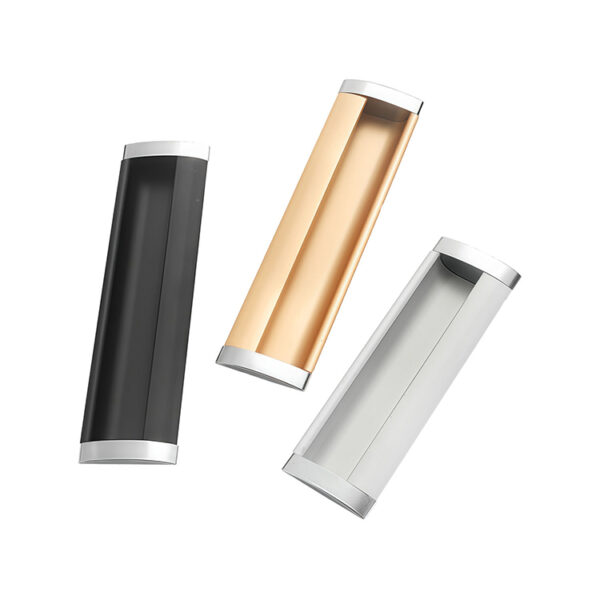 Fold-Out Recessed Sliding Handle with Curved End Caps