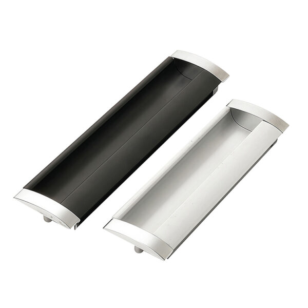 Fold-Out Recessed Sliding Handle with Curved End Caps
