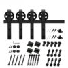 Four-Hanger Sliding Barn Door Track Kit with Spoked Wheels