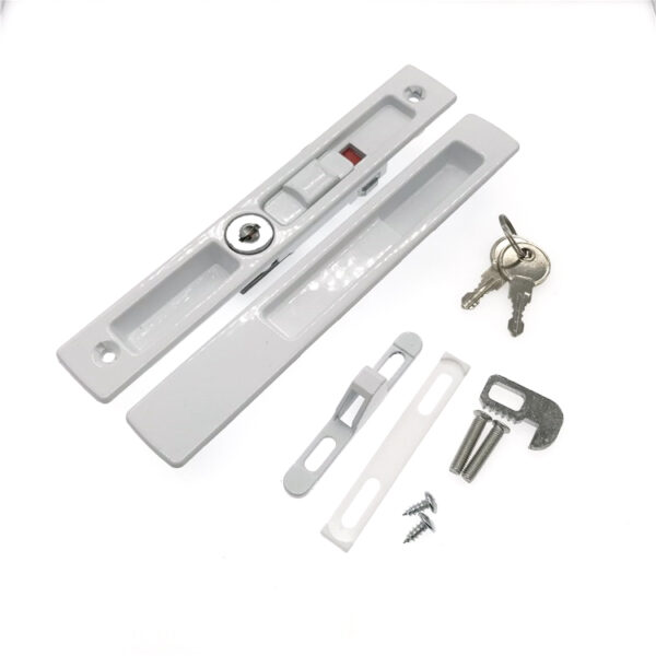 Key-Locking Recessed Casement Lock with Matching Pull Plate