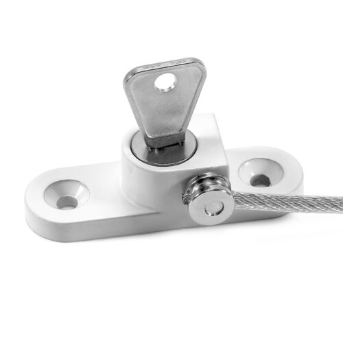 Key-Release Cable Casement Restrictor with Twin-Hole Bases