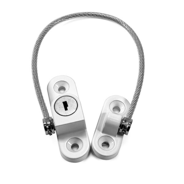 Key-Release Cable Casement Restrictor with Twin-Hole Bases