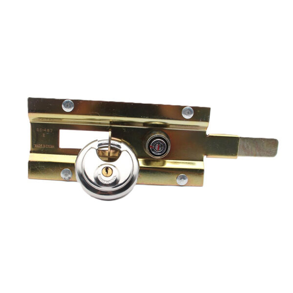 Keyed Slide Bolt Door Latch with Padlock Retaining Tab