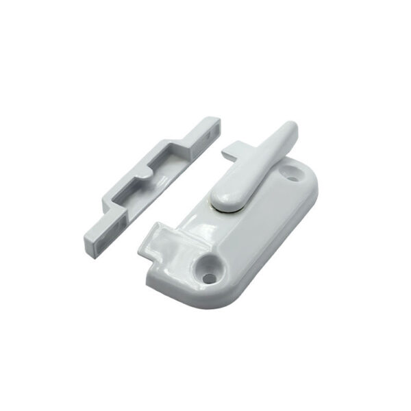Lever-Operated Window Sash Latch with Channel Keeper