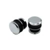 Mixed-Profile Glass Door Clamp Collection with Black Inserts