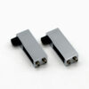 Mixed-Profile Glass Door Clamp Collection with Black Inserts