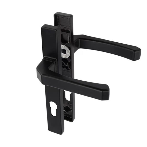 Narrow Backplate Lever Door Handle Set with Euro Cylinder Cutout