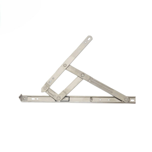 Paired Four-Bar Window Friction Stay with Ribbed Link Arms