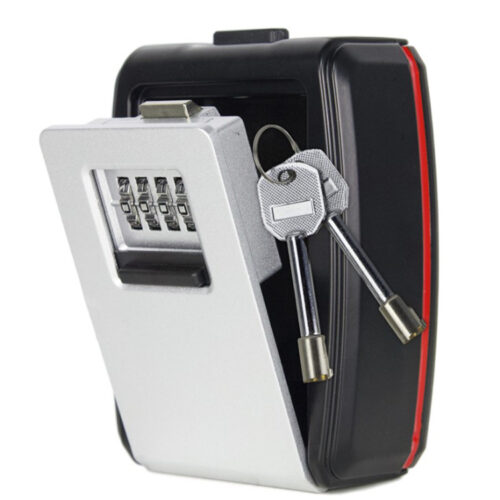 Protective-Cover Four-Dial Wall Mount Key Lock Box