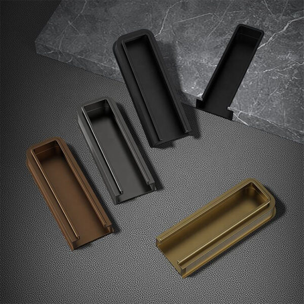 Recessed Edge-Pull Sliding Handle with Ribbed Side Profile