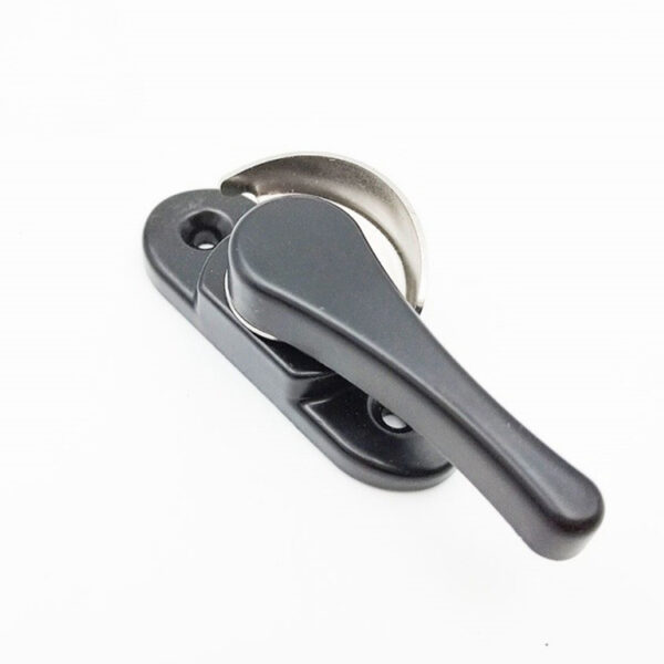 Ribbed Straight-Lever Window Sash Lock with Oval Base