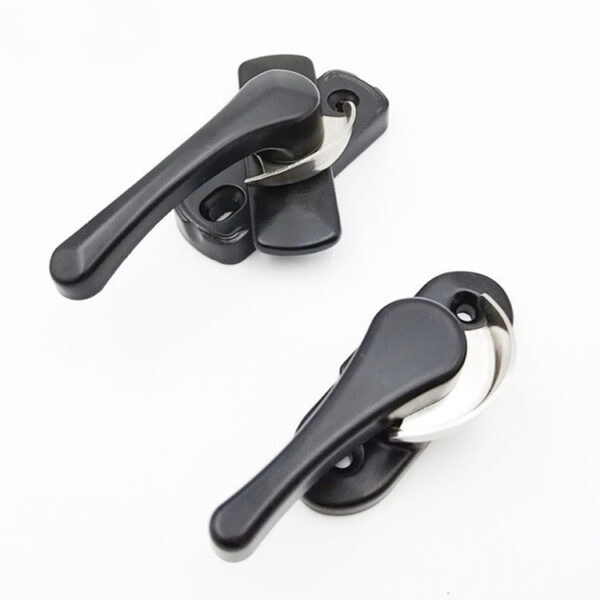 Ribbed Straight-Lever Window Sash Lock with Oval Base