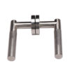 Right-Angle Knurled Lever Door Handle Set on Round Rose