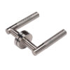 Right-Angle Knurled Lever Door Handle Set on Round Rose