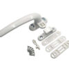 Rounded Lever Window Handle with Integrated Roller Catch