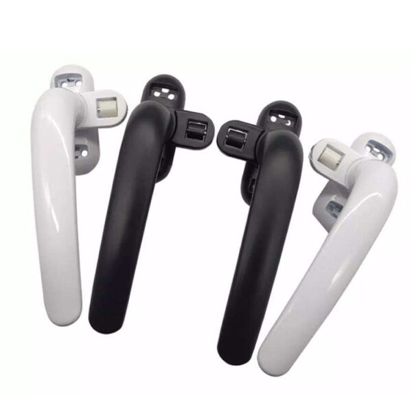 Rounded Lever Window Handle with Integrated Roller Catch