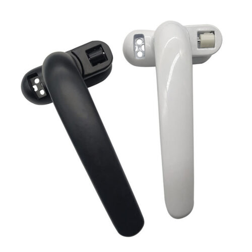 Rounded Lever Window Handle with Integrated Roller Catch