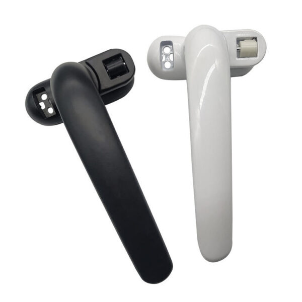 Rounded Lever Window Handle with Integrated Roller Catch