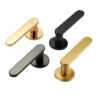 Rounded Paddle Lever Door Handle on Compact Round Rose