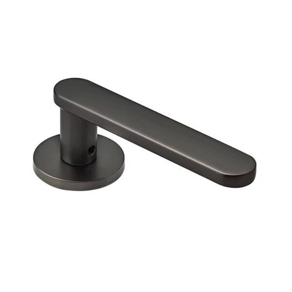 Rounded Paddle Lever Door Handle on Compact Round Rose