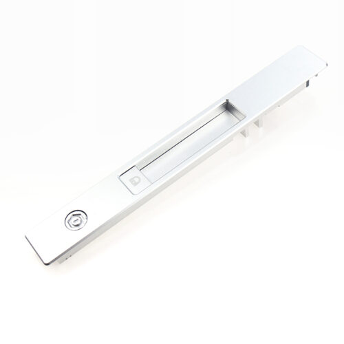 Silver Recessed Touch Lock with Twin Rear Engagement Tabs