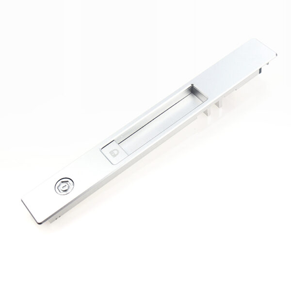 Silver Recessed Touch Lock with Twin Rear Engagement Tabs