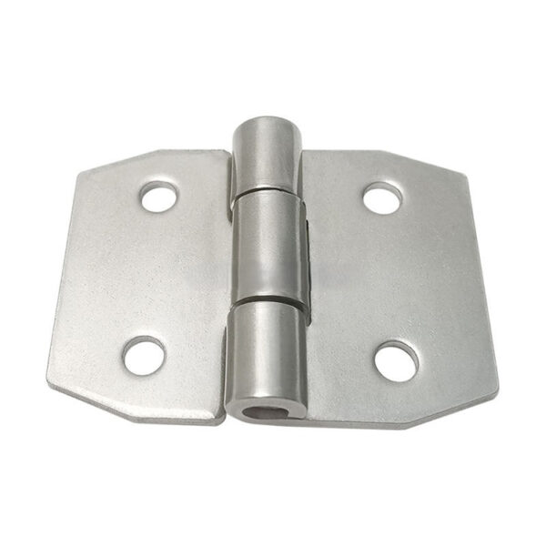 Silver-Tone Butt Door Hinge with Clipped-Corner Leaves