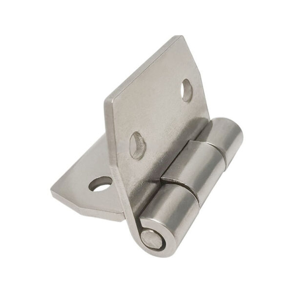 Silver-Tone Butt Door Hinge with Clipped-Corner Leaves