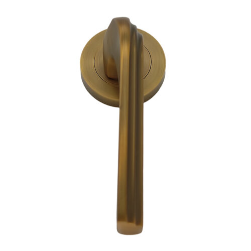 Straight Brushed Lever Door Handle with Concealed Round Rose