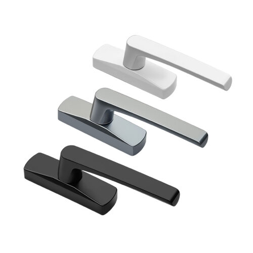 Tapered-Lever Casement Window Handle with Dual-Prong Fork